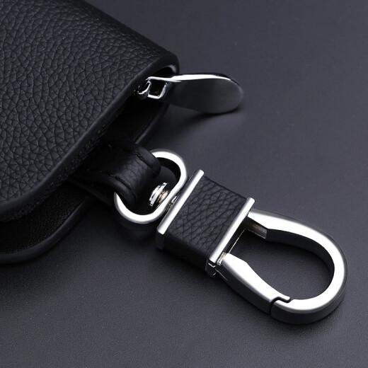 Dongfeng 5008 Peugeot 408 key cover 308 new 508 logo 3008 genuine leather 4008 button 2008 car 301 pack key cover Peugeot - imported cowhide [black]