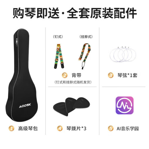 AODSK AUS-KT5PK Ukulele Beginner's 21-inch Mini Guitar Upgraded Pink