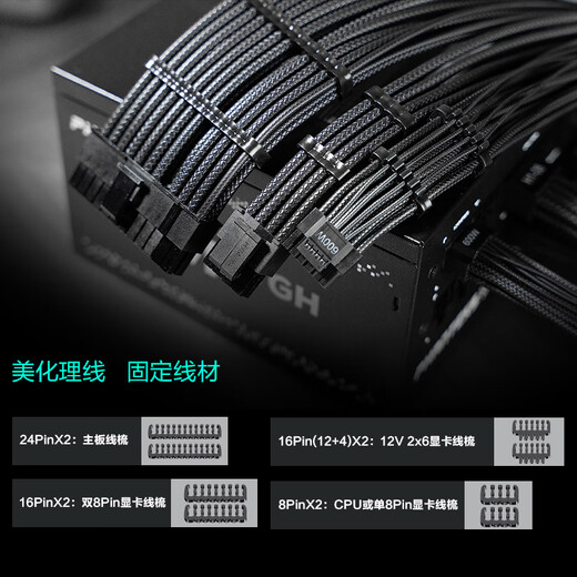 PHANTEKS AMP GH Goldmedaille 850W Vollmodul-Computergehäuse-Netzteil (ATX3.1/PCIe5.1/12V-2x6/japanischer Kondensator/5080-Grafikkarte)