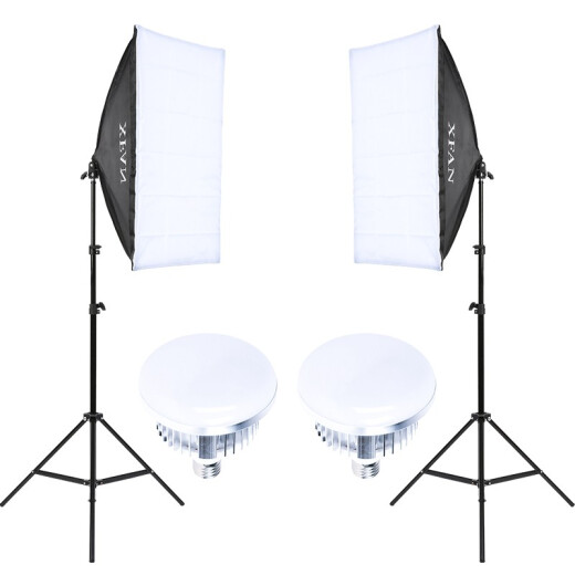 Asfan (XFAN) led fill light SLR photography light studio set always bright lighting anchor live broadcast soft light box [double light set] 2 light boxes + 2 light stands + 2 155 light bulbs