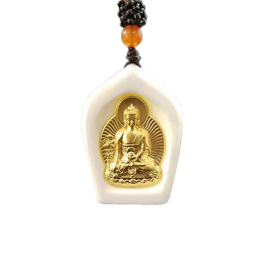 Sadolo Nanyang Star Deep Sea White Jade Pendant Male and Female Protective Buddha Transfer Buddha Amulet Buddha in Heart Comes with Gift Box Certificate