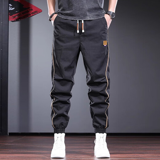 Pantalon décontracté de nouveau balance masculine marque de mode mince d'été harem pantalon sportif à séchage rapide pantalon 2025 Nouvelle mode pantalon pour hommes polyvalents noir xl