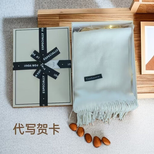 入冬四件套帽子手套围巾保暖加绒男女耳罩礼盒套装加厚秋冬天礼物 白色假日手套+围巾+耳套 礼袋+感礼盒送拉菲草
