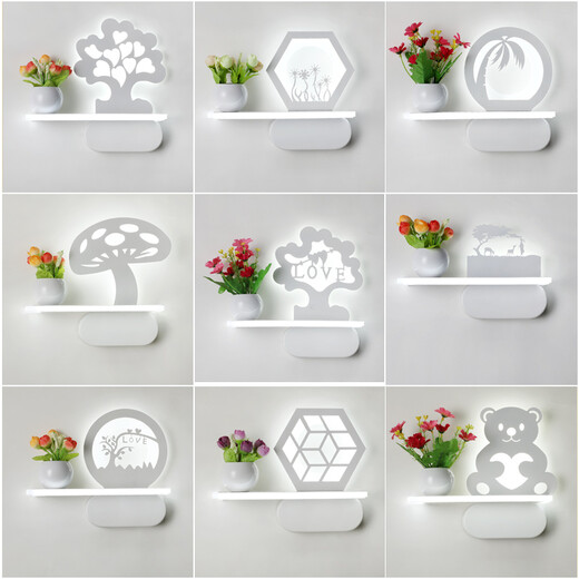 Wall lamp bedside simple modern bedroom creative LED personalized living room stair aisle decoration Chinese wall lamp leaf style 12w