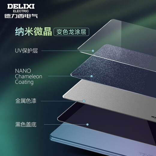 德力西（DELIXI）开关插座浅金绿DE898炫彩面板暗装一开电器插座超薄开关86型通用 Type-c+USB五孔插座