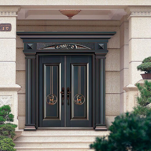 维诺亚别墅大门双开门仿家用入户门农村自建房乡村庭院进户门 款式1 测量详细咨询客服 颜色可