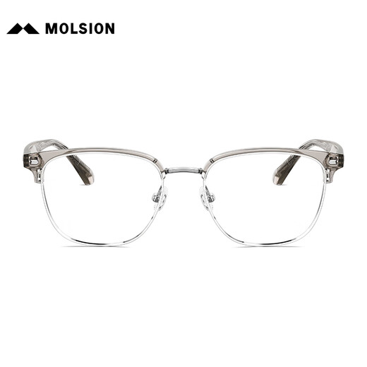MOLSION陌森近视眼镜眉架眼镜TR眼镜架可配度数防蓝光MJ6193 B12银色|上眉透茶灰 单镜框