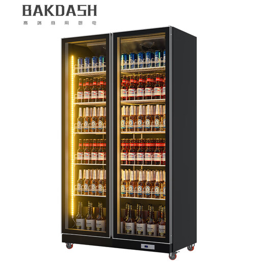BAKDASH full screen refrigerated display cabinet commercial freezer refrigerated display cabinet wine air-cooled fresh cabinet supermarket convenience store refrigerator vertical beverage cabinet beer cabinet | single door | 620*600*1830 Pro anti-fog model | frequency conversion energy saving