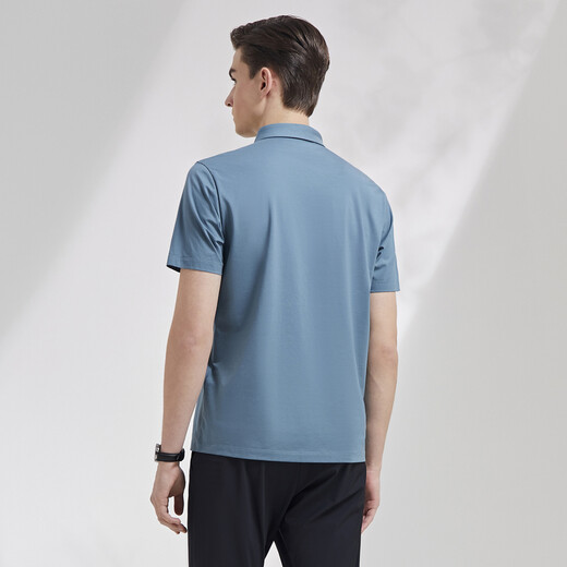 YOUNGOR short-sleeved POLO shirt men's lapel flat machine collar long-staple cotton elastic POLO shirt new emerald green M