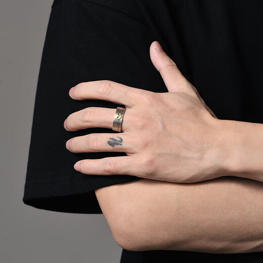 Mingyang Decorative Sea 925 Silver Skull Ring Men's Index Finger Ring Trendy Retro Original Personality Fashion Adjustable Open Ring Skull Ring (Open Adjustable)