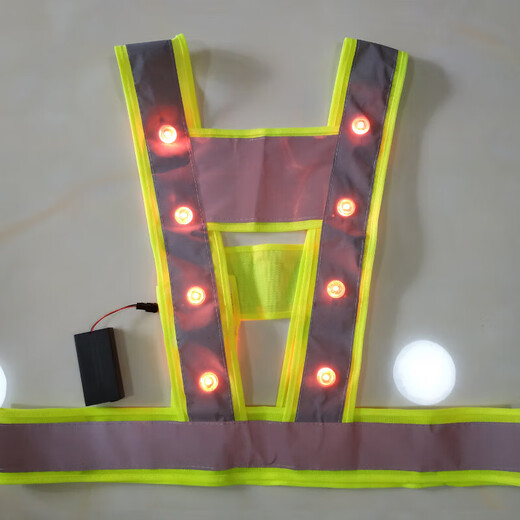 Shuye highway patrol riding night safety lighting LED strobe light vest reflective vest with light vest battery type