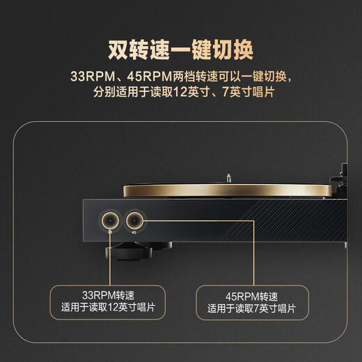 JBL Music Waltz SPINNER BT Vinyl Record Player Wireless Bluetooth Professional Audiophile Gramophone Turntable CD Level Record Player Black Gold High-End New Year Gift