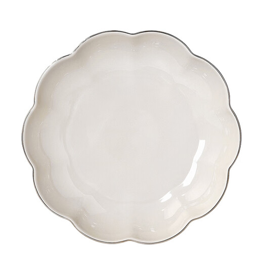 Ceramic dish plate plate household housewarming new home tableware dish plate bowl plate bowl plate bowl plate bowl chopstick combination set 8.25 inch gold-painted plate 4 packs [1312]