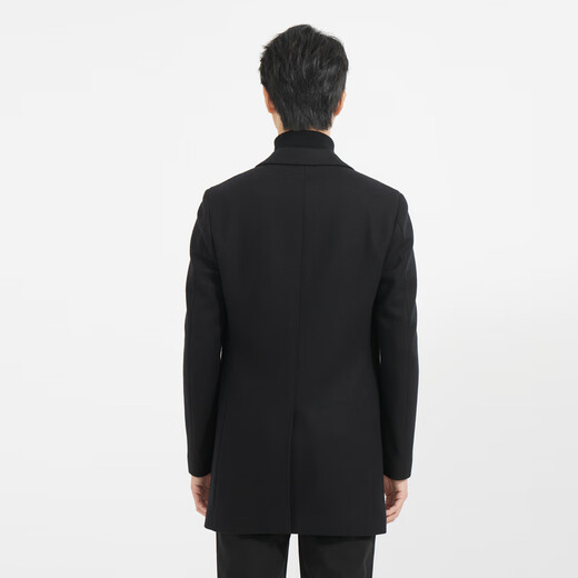 Lilang Light Fashion Men's Clothing [Far Infrared Warm] Woolen Coat Men's Long Knitted Wool Jacket Q4DYR204 Black M (165)