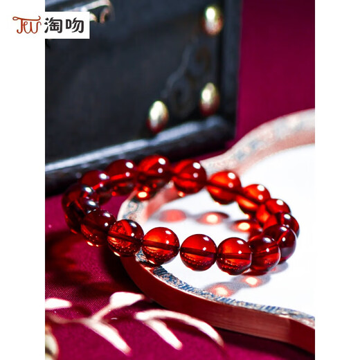 Taoki Wenwan Natural 7A+ Collection Grade Burmese Water Purifying Blood Amber Bracelet for Women, Amber Bracelet for Men, 7A+ About 10mm Natural Crystal/Semi-Precious Stone