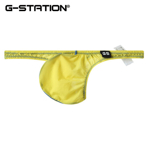 G-STATION light and silky DEWTY SKIN semi-transparent Japanese small style men's thong super tight sexy underwear brown (recommended to go up 1-2 sizes) 1 piece L