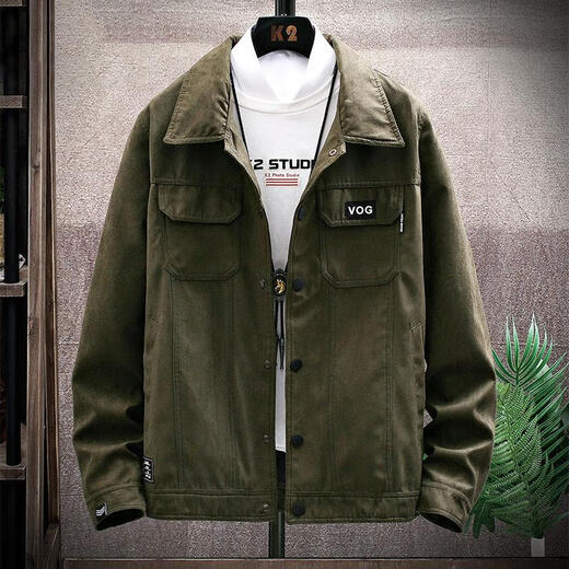 欣垚麂皮绒牛仔外套男士秋冬季工装夹克男装加绒加厚修服装服饰5折券 [常规]K12801卡其 L