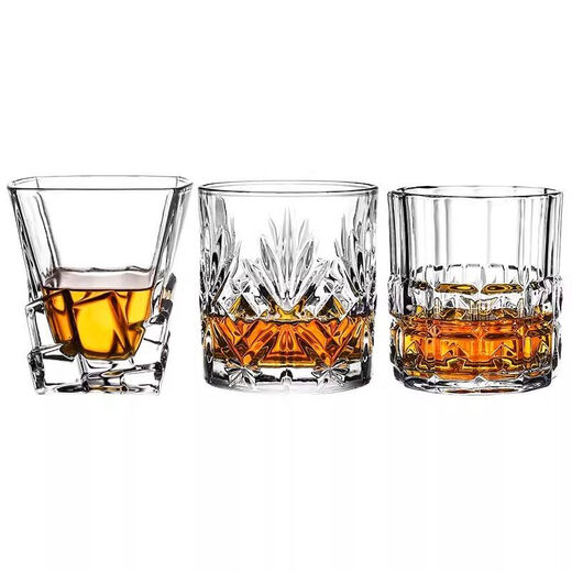 Enshousu whiskey glass crystal glass European style spirit glass thickened beer glass glass water glass bar foreign wine glass wine set 230ml E style wine glass