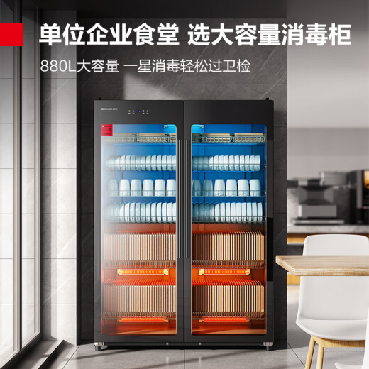 德玛仕商用消毒柜 立式消毒碗柜消毒柜家用酒杯茶杯餐具碗筷立式厨房紫外线消毒柜大容量立式消毒柜 升级6层架|880L|200-400人|一星级
