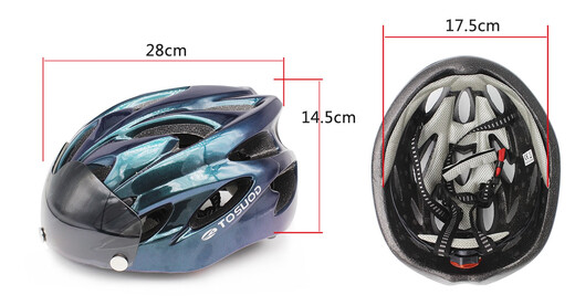Bicycle riding helmet magnetic air suction lens ultralight integrated molding men and women bicycle mountain highway hood gloves + turban/order with helmet individually