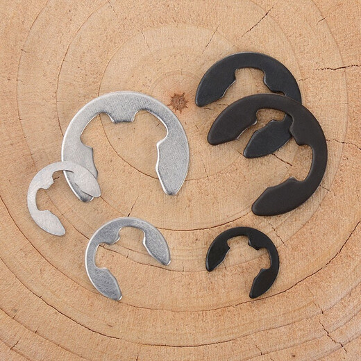 XMSJ65 manganese steel open retaining ring e-type circlip shaft snap ring buckle card open retaining ring GB8968 M1 point 2500 pieces 65 manganese steel