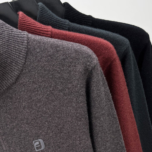 Hengyuanxiang Stricker Strickjäger 2024 Herbst und Winter Neues Männergeschäft 100% reine Woll -Männerjacke und Pullover Trend Black M 170/48/105