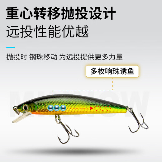 科迈雷路亚饵米诺假饵5只7g8cm缓沉浮水米诺套装淡水海水仿真拟鱼饵