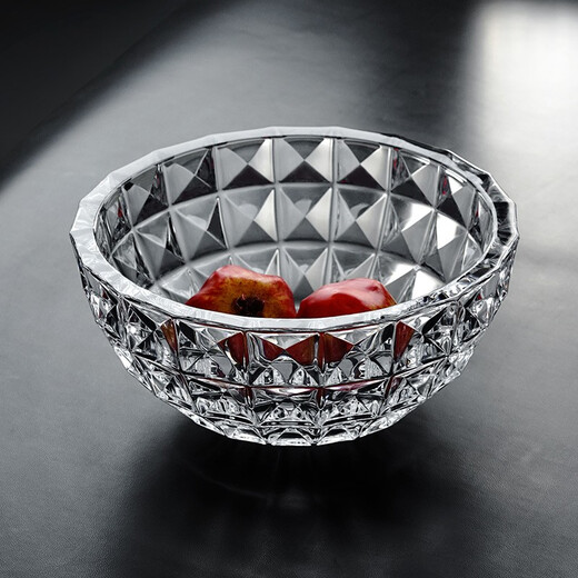 BOHEMIA Czech imported crystal glass fruit plate home gift fruit plate fruit bucket basin decoration light luxury home DIAMOND diamond fruit bucket 325mm