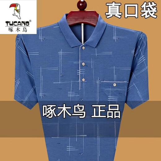 Holzspecker (Tucano) Sommer mittleren Alters mittleren Alters mit kurzem T-Shirt Lose Polo-Basis Hemd Großgröße halbärmelig T-Shirt Dad Herren Kleidung 753 hellgrün [Realtasche] 180/xxl Vorschlag 160180jin [Jin gleich 0,5 kg]