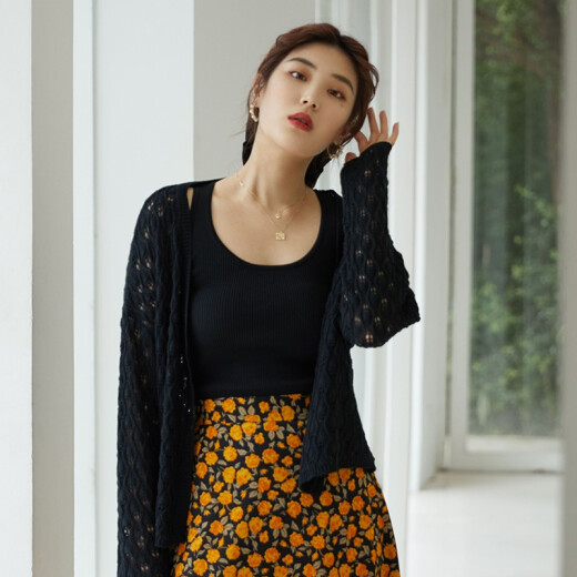 Single bundle large size women's camisole women's autumn new style sleeveless top versatile bottoming shirt black XL