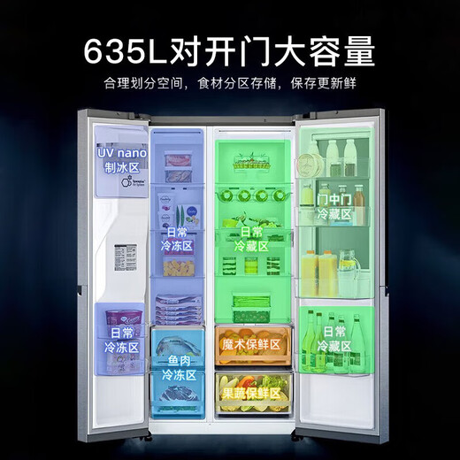 LG冰洗套装组合635升对开门透视窗制冰机冰箱+13公斤家用大容量滚筒洗衣机全自动变频蒸汽除菌除螨 【智能优选】S653MWW87D+FCY13Y4W