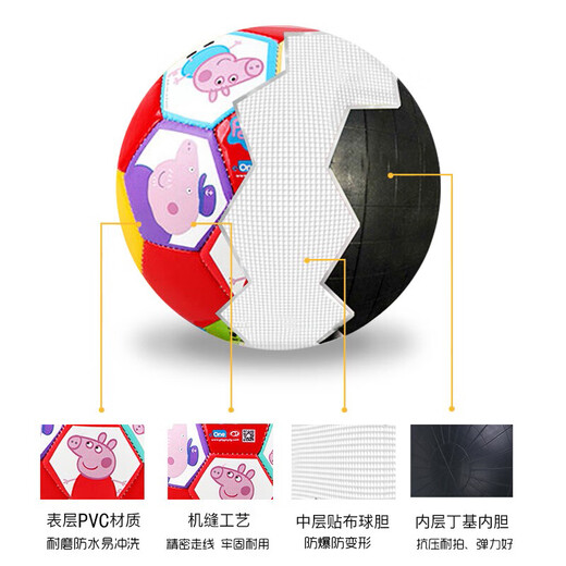 亚之杰玩具球小猪佩奇儿童足球1-3岁小皮球拍拍球2号佩琪一家生日节日礼物