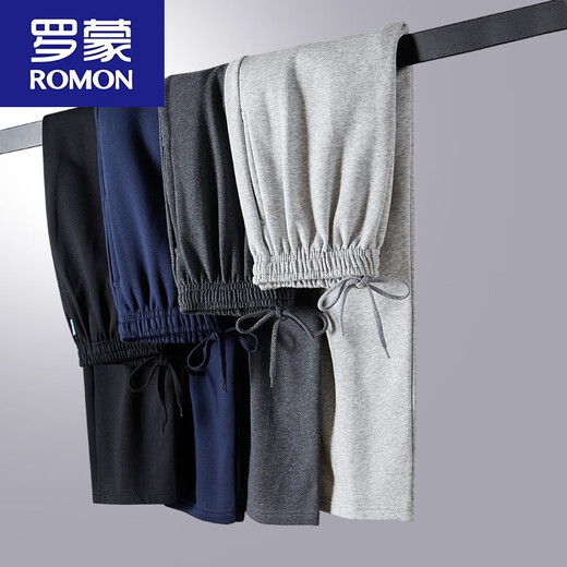 罗蒙（ROMON）运动.裤子直筒裤子男士长裤宽松夏季薄款直筒大码休闲裤秋冬 深蓝直筒 2XL 春秋款165-200斤