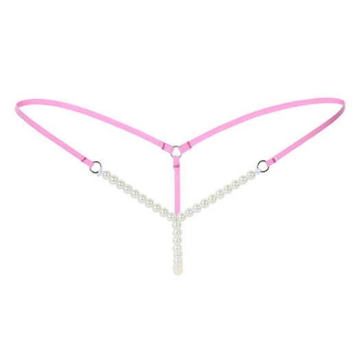 Sexy Pearl Panties T-string Lace Temptation Transparent T-Pants Women's Y-Shaped Open No-Revealing Hairy Panties Sexy Purple 160