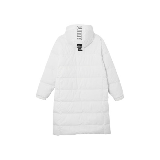 彪马（PUMA）加厚隔冷保暖连帽长款羽绒服男女秋冬轻盈上衣外套685322 白-02 L (180/100A)