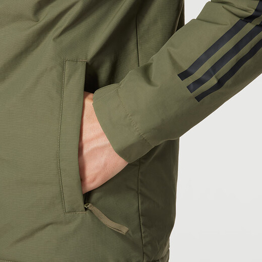 Adidas Cotton Clothing Herren- und Frauenkleidung 2025 Frühling Neues warmes Paar mit Kapuze -Windschutzjacke Sportbekleidung Baumwolljacke Wattebotte IV9230/Rock Olivengrün M/175