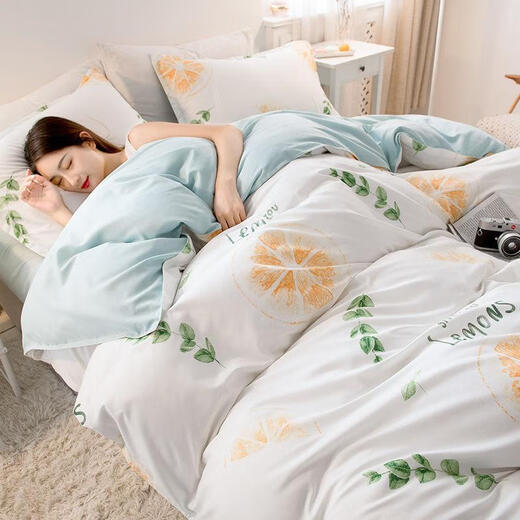 床上用品被套被罩床单1.2m床三件套春秋磨毛被子水洗棉床品 奶茶A类水洗棉-新款 2.0m床四件套被套2.0*2.3m