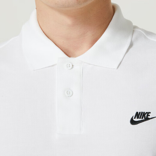 Nike T-Shirt Kurzärärmelte Herren Sommer Neuer Klassiker Lapel Polo-Hemd Fitness Sportswear atmungsaktives lässiges Top FN3895-100 White S