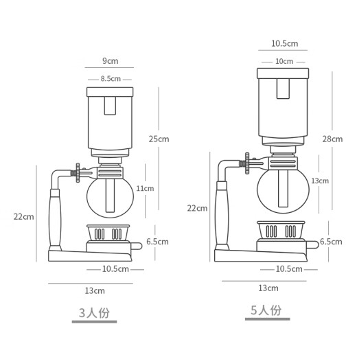 Mongdio siphon pot household siphon coffee pot set coffee machine manual TCA-3 servings