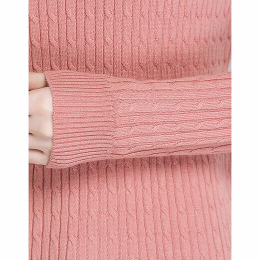 Hengyuanxiang Pure Cardigan Frauen Herbst und Winter Neuer Rollkragenpullover gegen Pullover modische und lässige koreanische Frauenspleißen -Pullover 03A13803 Pink M (160)