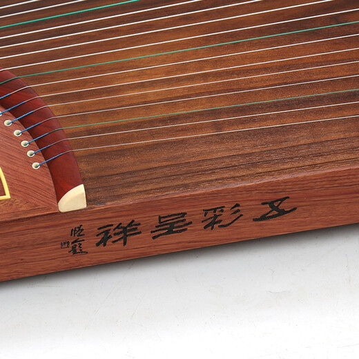 Dunhuang Marke Dunhuang Guzheng 694l Mahagony Series Shell Carving Performance Grade Examination Guzheng Musikinstrument Shanghai Folk Musical Instrument Factory 694L Lotus Pond Moonlight (vollständige Set von Accessoires)