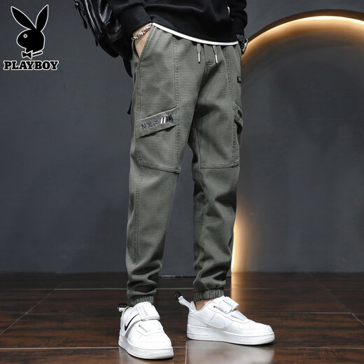 Playboy (PLAYBOY) jeans men's workwear autumn and winter casual pants men's pants men's loose leggings trendy trousers
