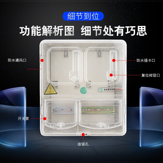 Nuoyi boîte de compteur électrique unifamiliale boîte de compteur électrique domestique transparente boîte de distribution de compteur électronique assemblage exposé boîte électrique carte de frais boîte de compteur électrique boîte de compteur électrique transparente unifamiliale