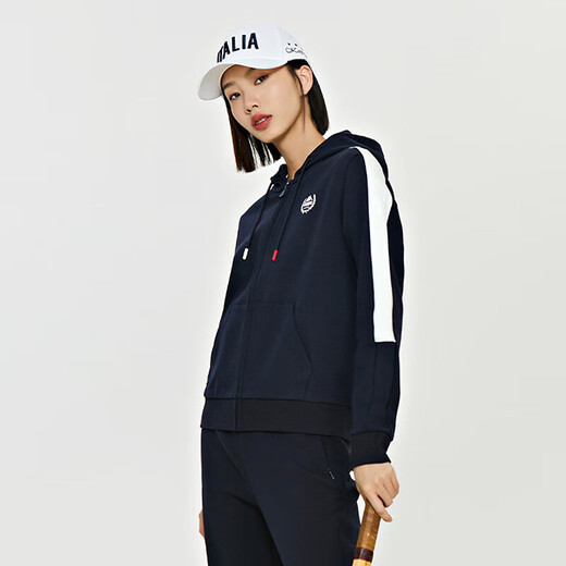 Kappa (Kappa) Back-to-Back Retro Sports Hoodie Frauen Red Sweatshirt Casual Long Sleeve Kontrast Jacke K0E22MK01