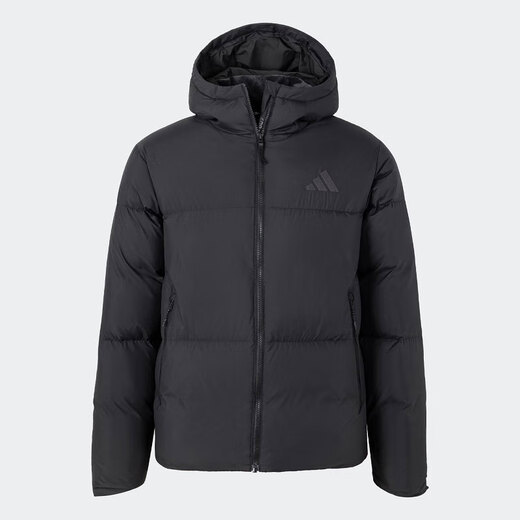 阿迪达斯 （adidas）羽绒服外套男装2024冬季新款运动服户外保暖连帽羽绒休闲夹克 JV6187黑色 S