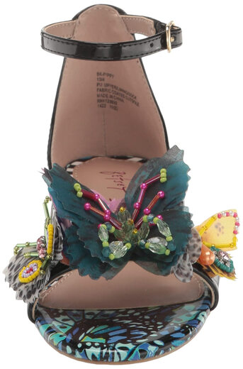 Betsey johnson unisex children's shoes Pippy high-heeled sandals black multi-color 5 older children