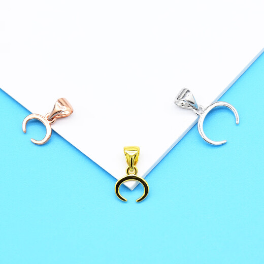 Fat Donglai same style 18k cow nostril pendant buckle jade pendant buckle head gold clip buckle silver plated melon seed Guanyin jade pendant Buddha d small white gold