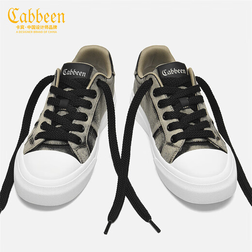 卡宾男鞋春季2026年新款低帮帆布鞋男百搭时尚休闲鞋子男轻奢复古潮鞋 黑色 40 【=运动鞋41码】