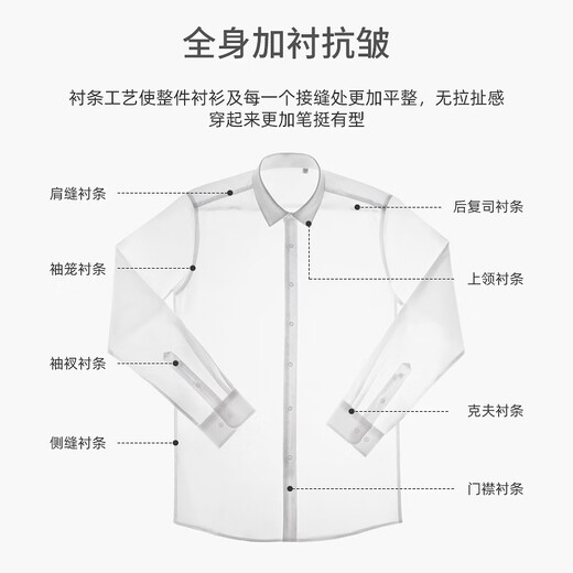 Ao Zezawa large long -sleeved shirt man plus fertilizer increases loose white DP hot wrinkle anti -wrinkle easy to take care of cotton high -end white shirt