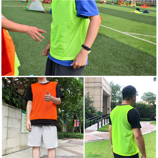 随灿 分队服分组对抗服儿童足球训练比赛定制户外拓展大网眼马甲背心 儿童款  对抗服1件【荧光绿】